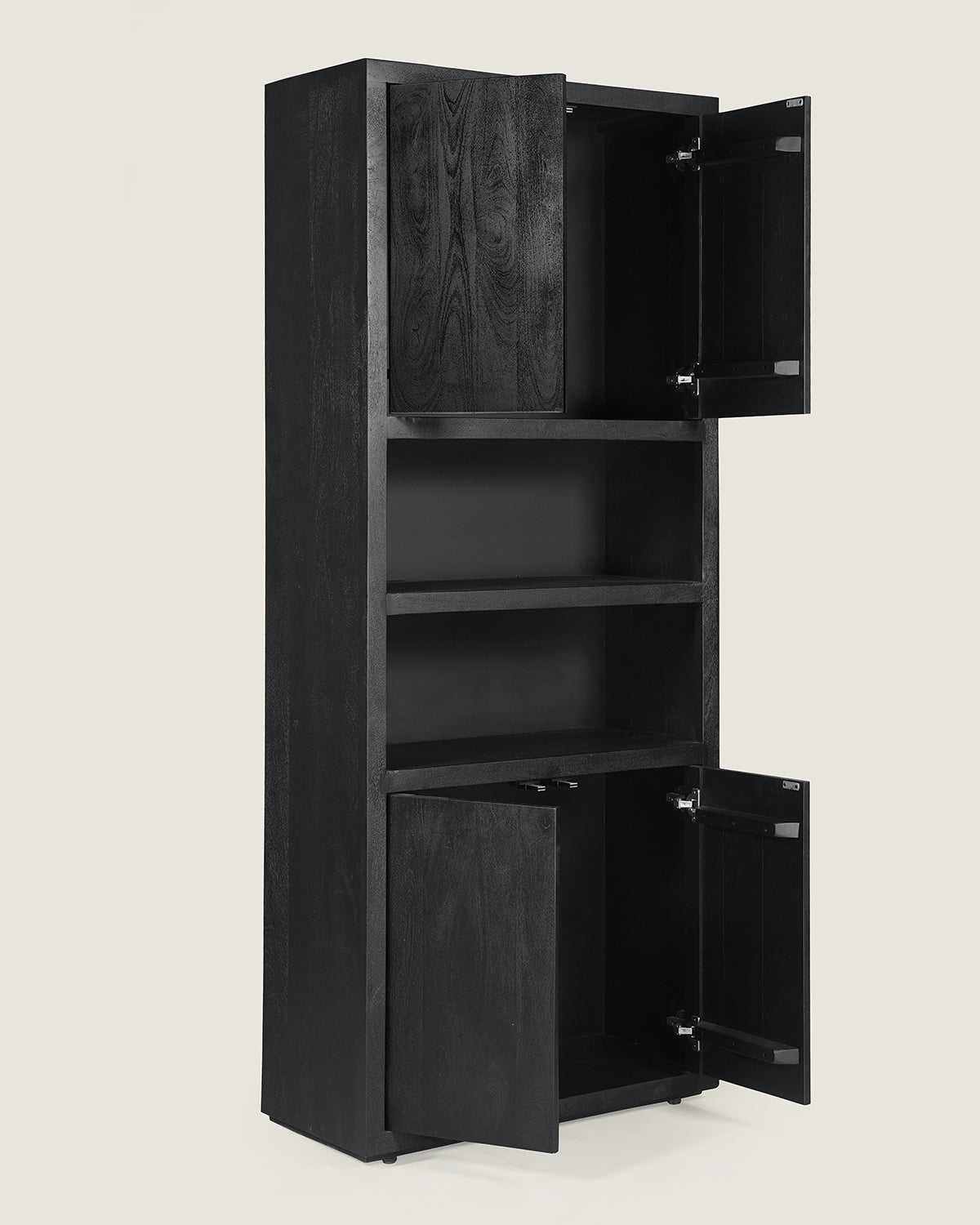 Boekenkast Hugo Black - 2 vakken 4 deuren | 80 cm