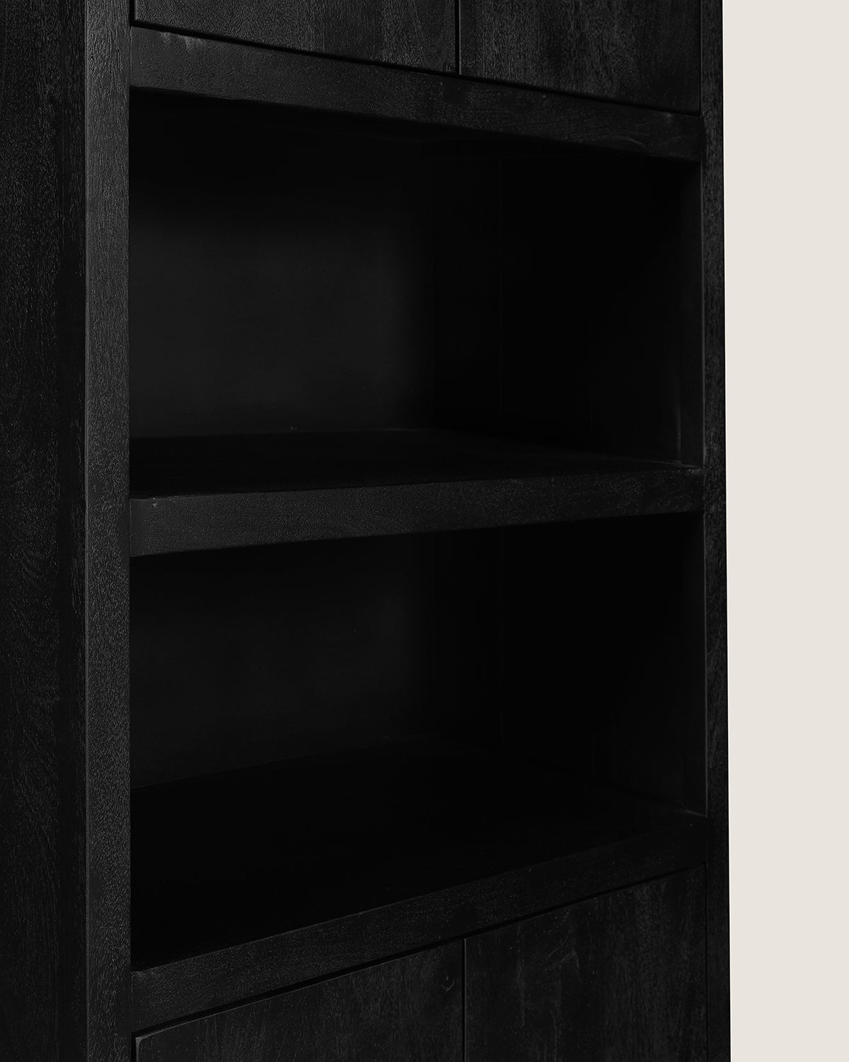 Boekenkast Hugo Black - 2 vakken 4 deuren | 80 cm