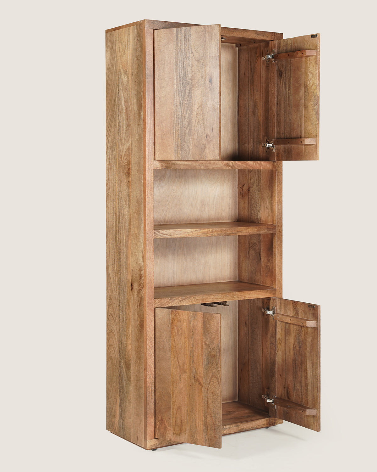 Boekenkast Hugo Brown - 2 vakken 4 deuren | 80 cm