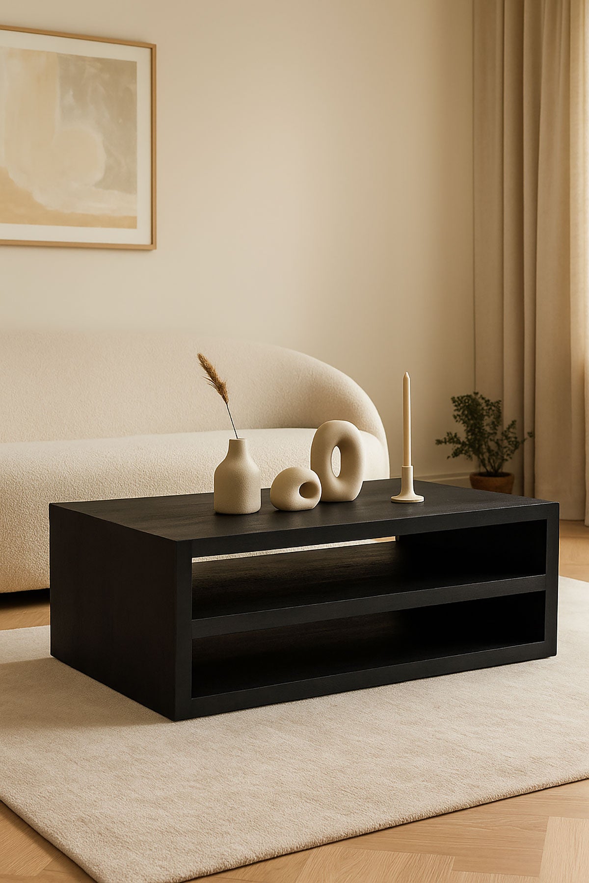 Salontaffel Hugo Black | 110 cm