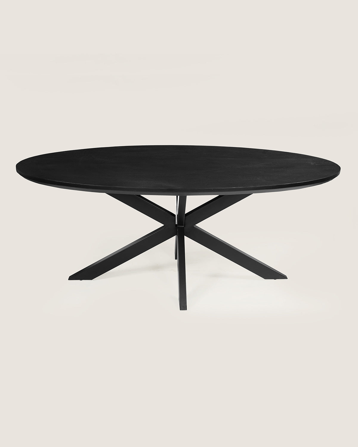Eettafel Lotte Black with Wooden Matrix Leg - Oval | 140 cm