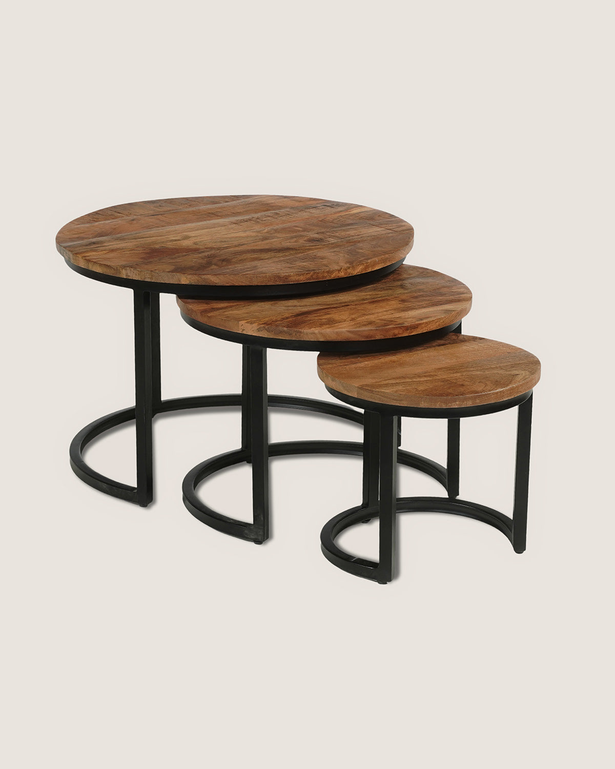 Salontafel Monica Rustic - Round | Set van 3