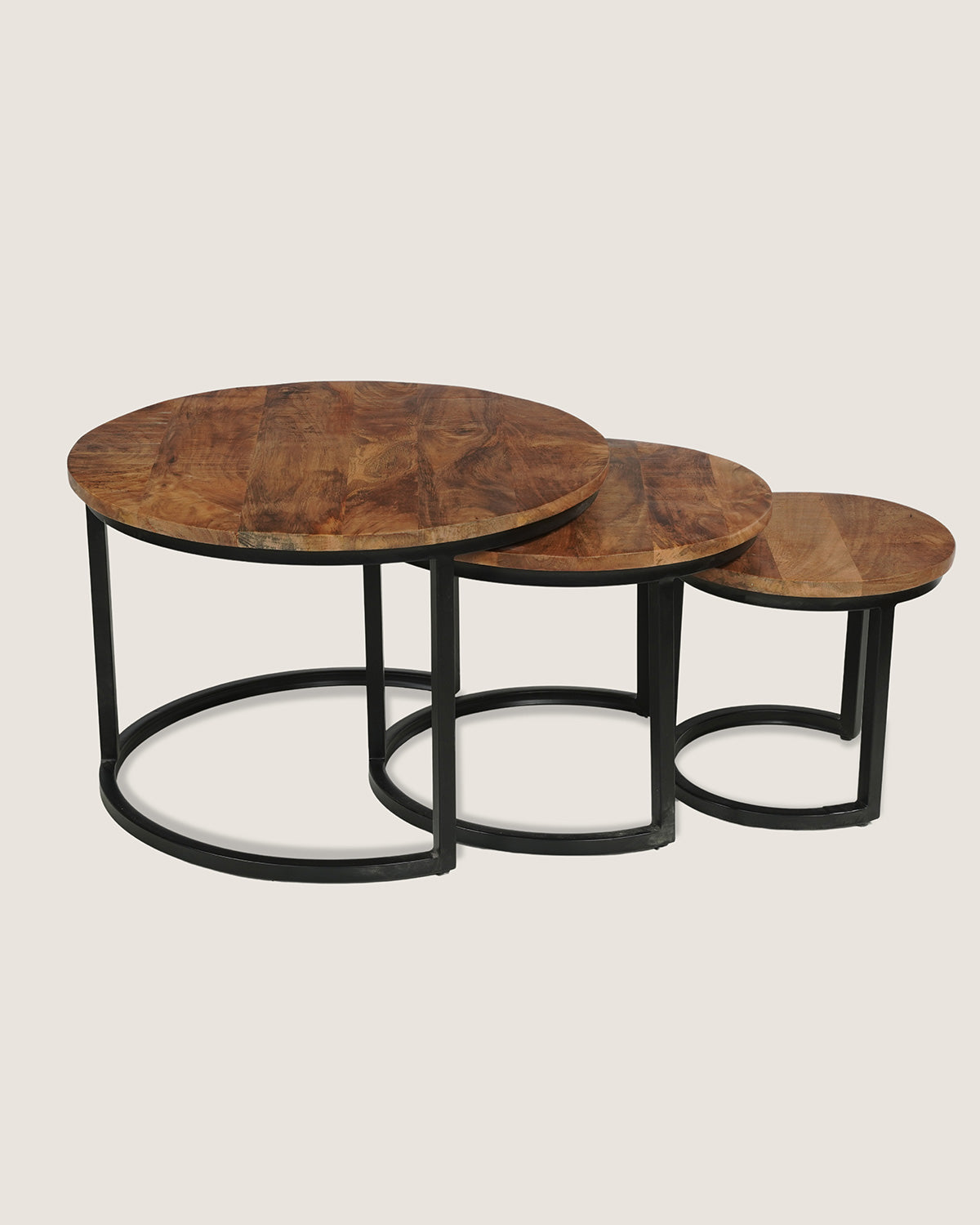 Salontafel Monica Rustic - Round | Set van 3
