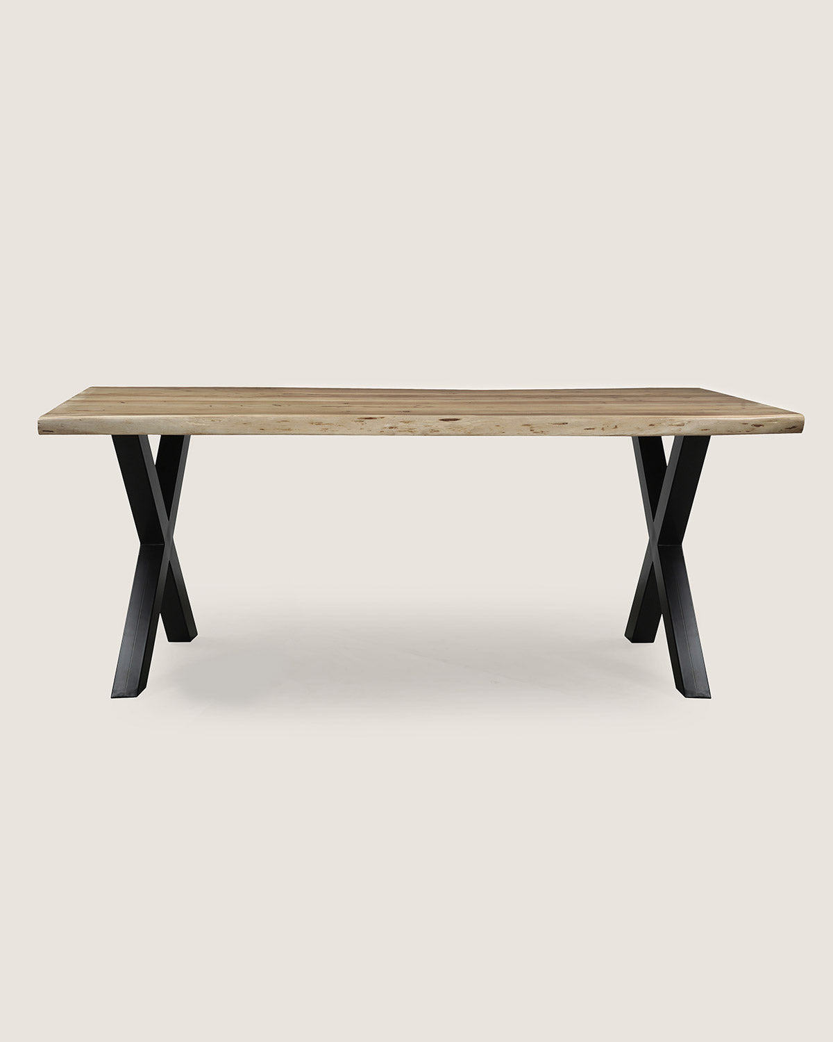 Eettafel Max Natural with X Leg - Live Edge | 160 cm