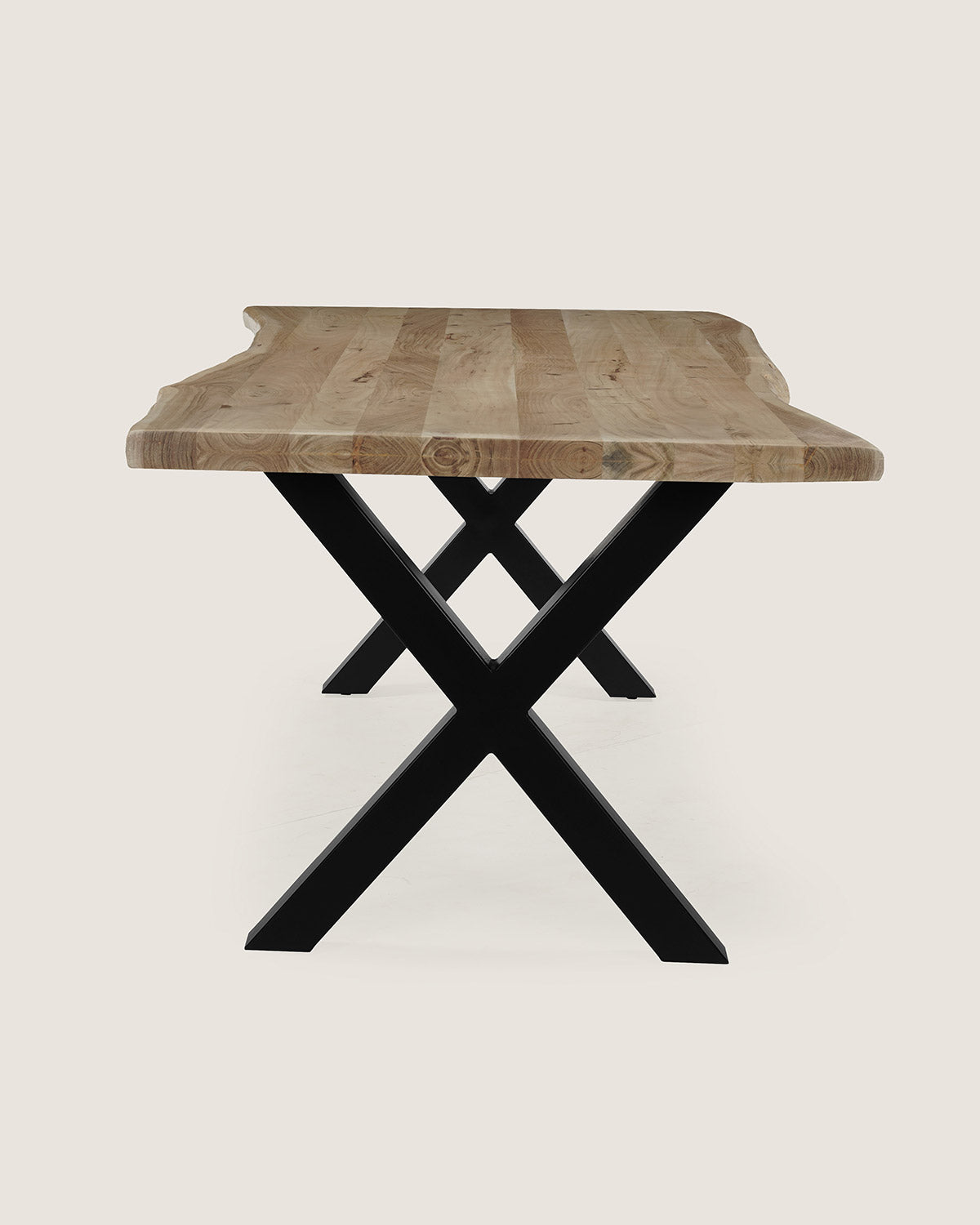 Eettafel Max Natural with X Leg - Live Edge | 160 cm