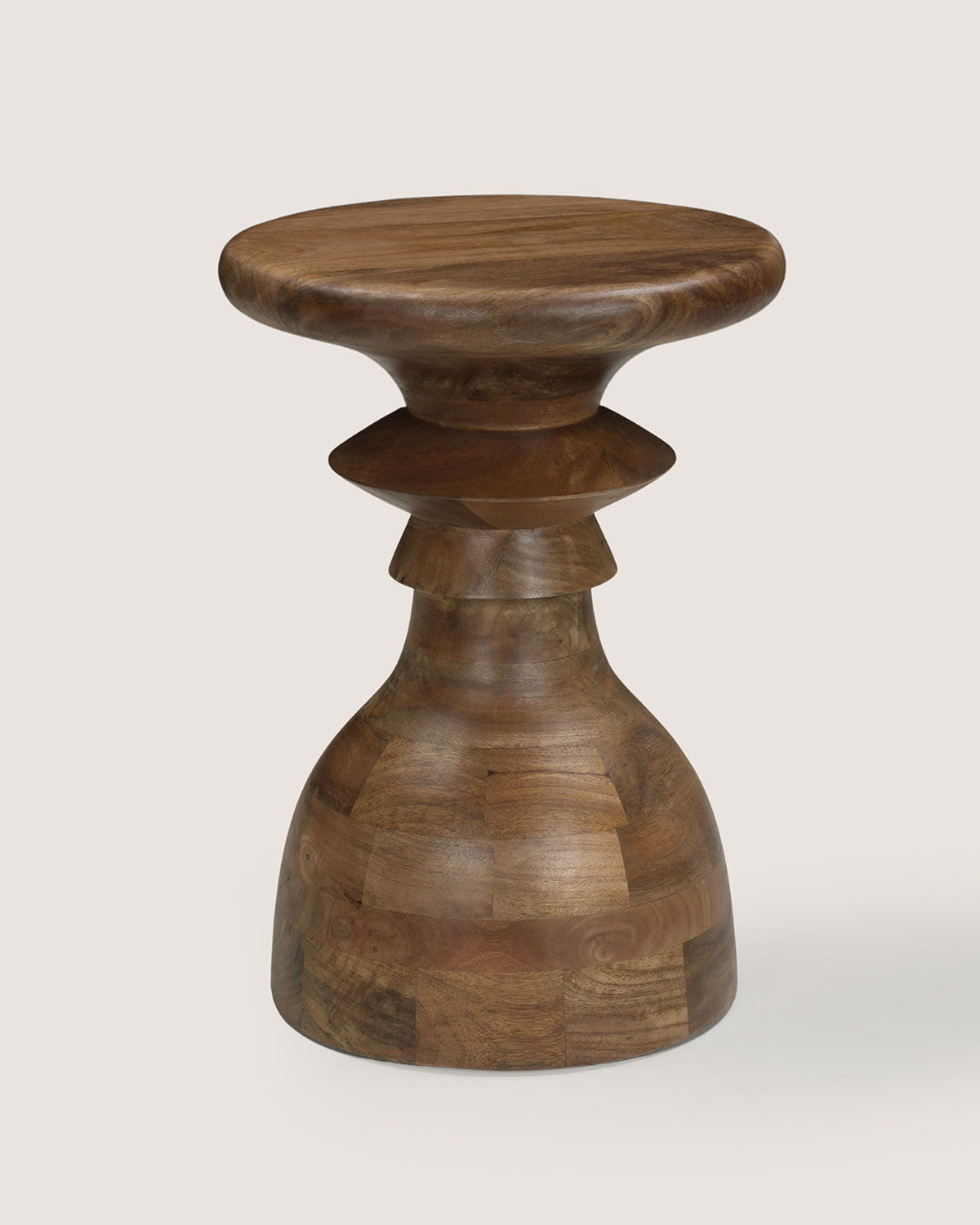 Mangohouten bijzettafel Hennie bruin – rond | 35 cm