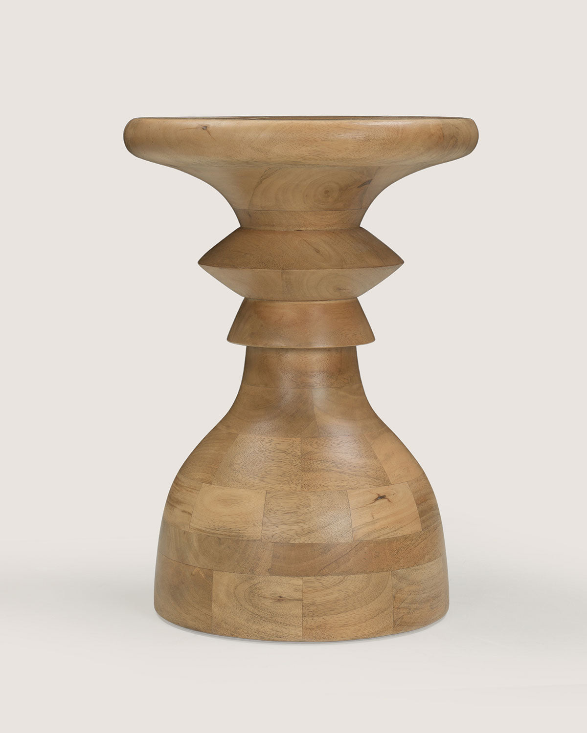 Mangohouten bijzettafel Hennie naturel – rond | 35 cm