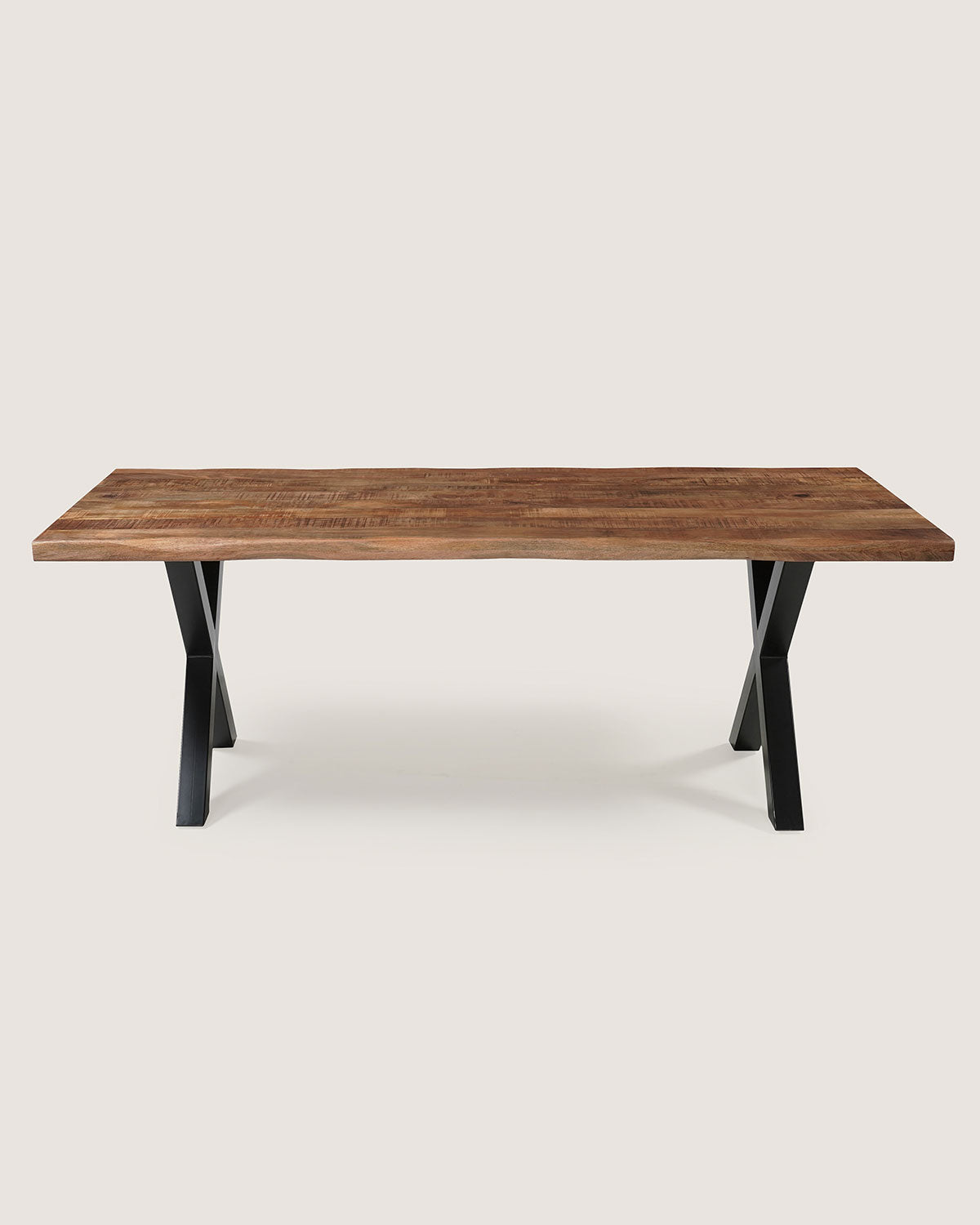Eettafel Zoe Rustic met X-poten - Natuurlijke rand