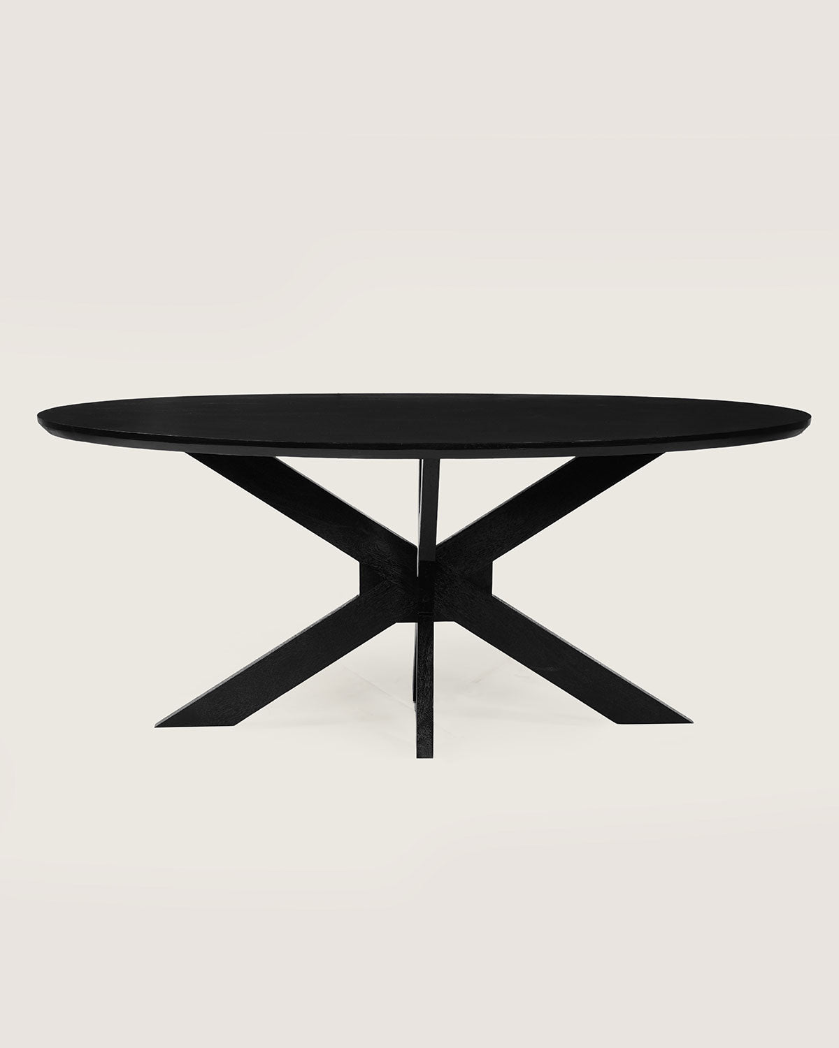 Eettafel Lotte Black with Wooden Matrix Leg - Oval