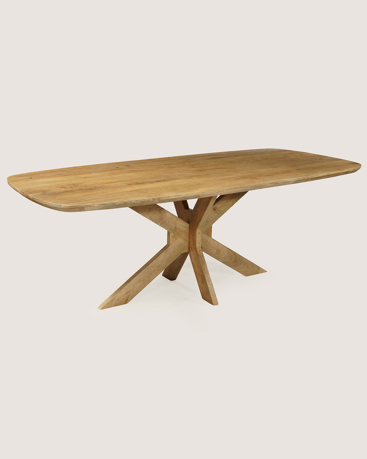 Eettafel Fynn Natural with Wooden Matrix Legs - Danish Oval | 140 cm