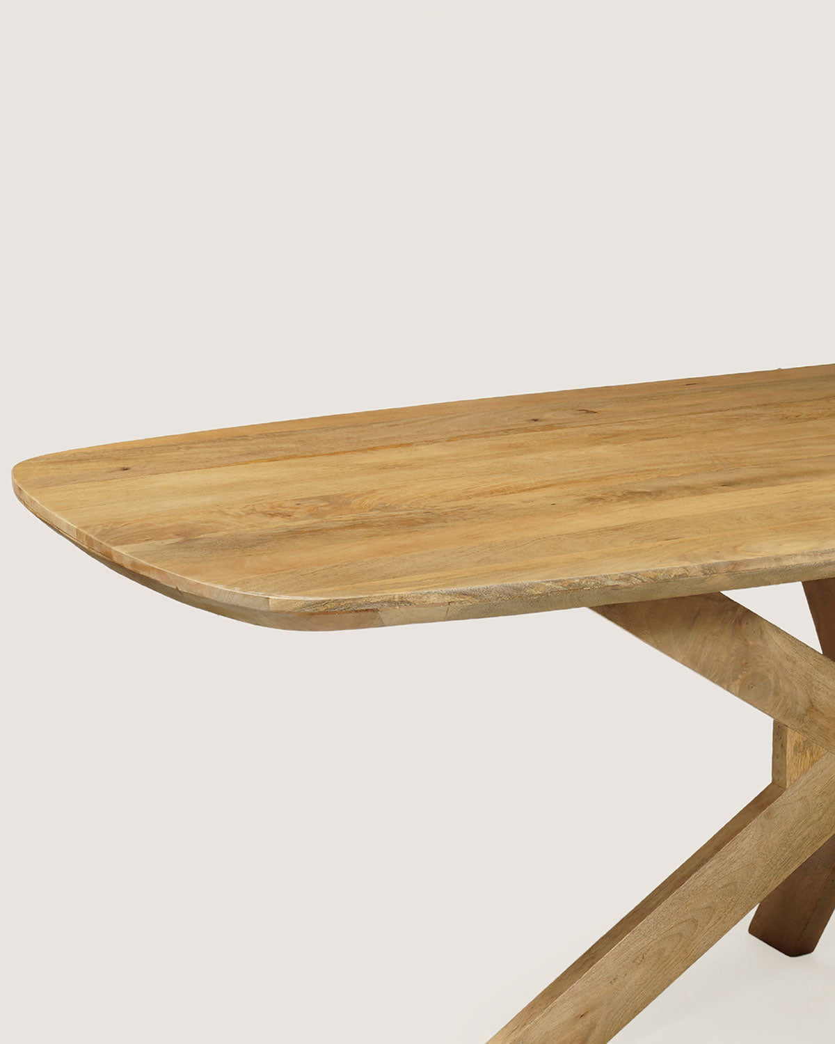Eettafel Fynn Natural with Wooden Matrix Legs - Danish Oval | 140 cm