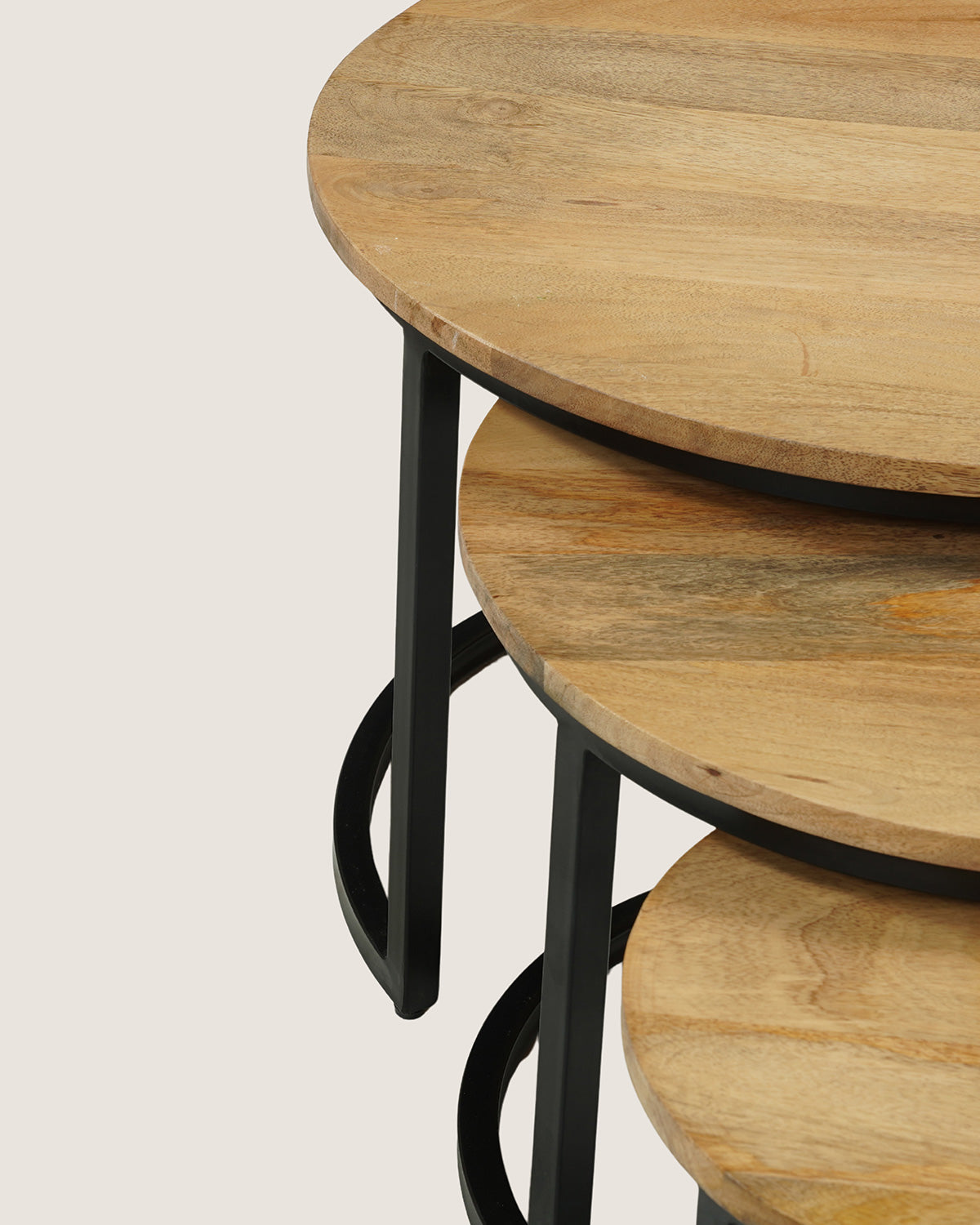 Salontafel Monica Natural - Round | Set van 3