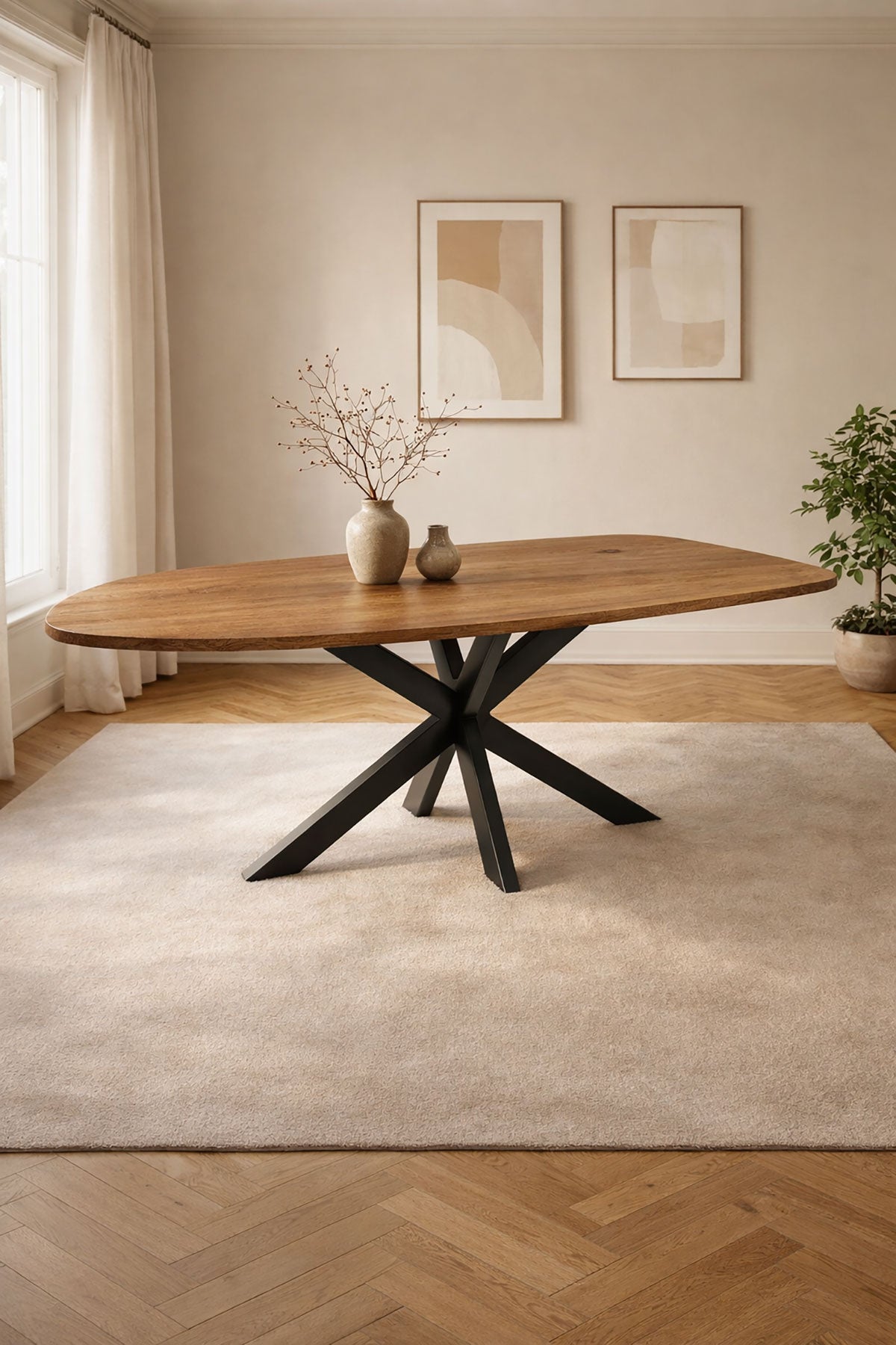 Eettafel Aurora Brown with Matrix Legs - Organic | 240 cm