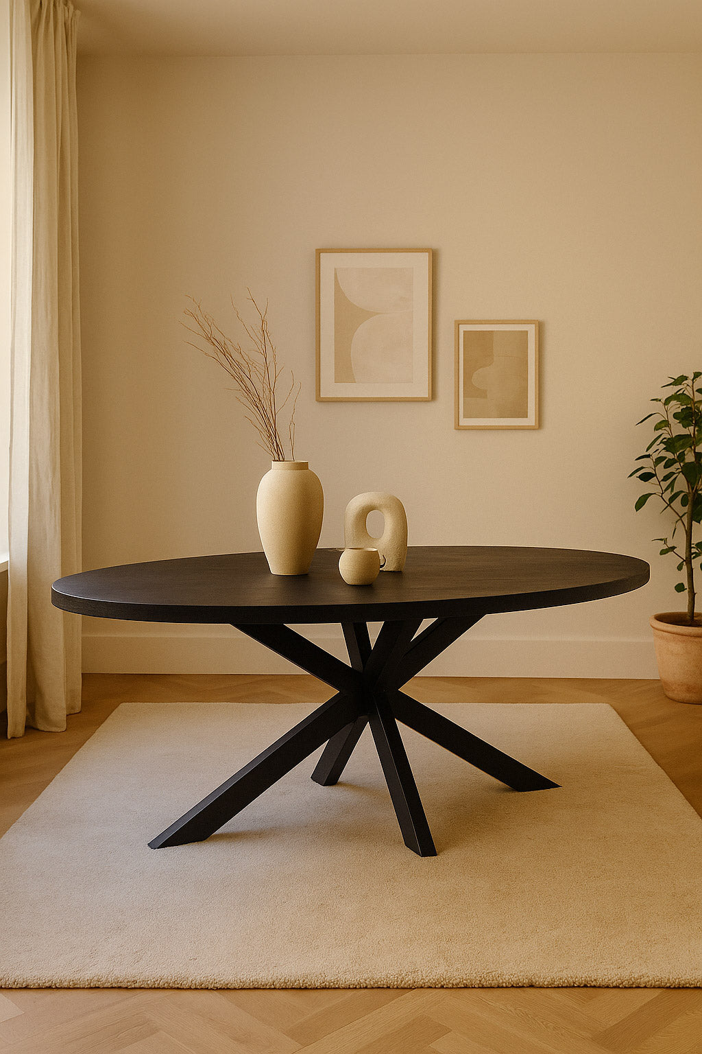 Eettafel Eva Black - Oval | 140 cm
