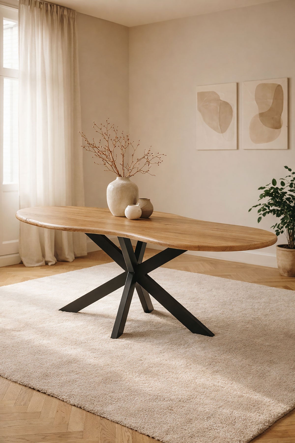 Eettafel Felix Natural with Matrix leg - Organic | 180 cm
