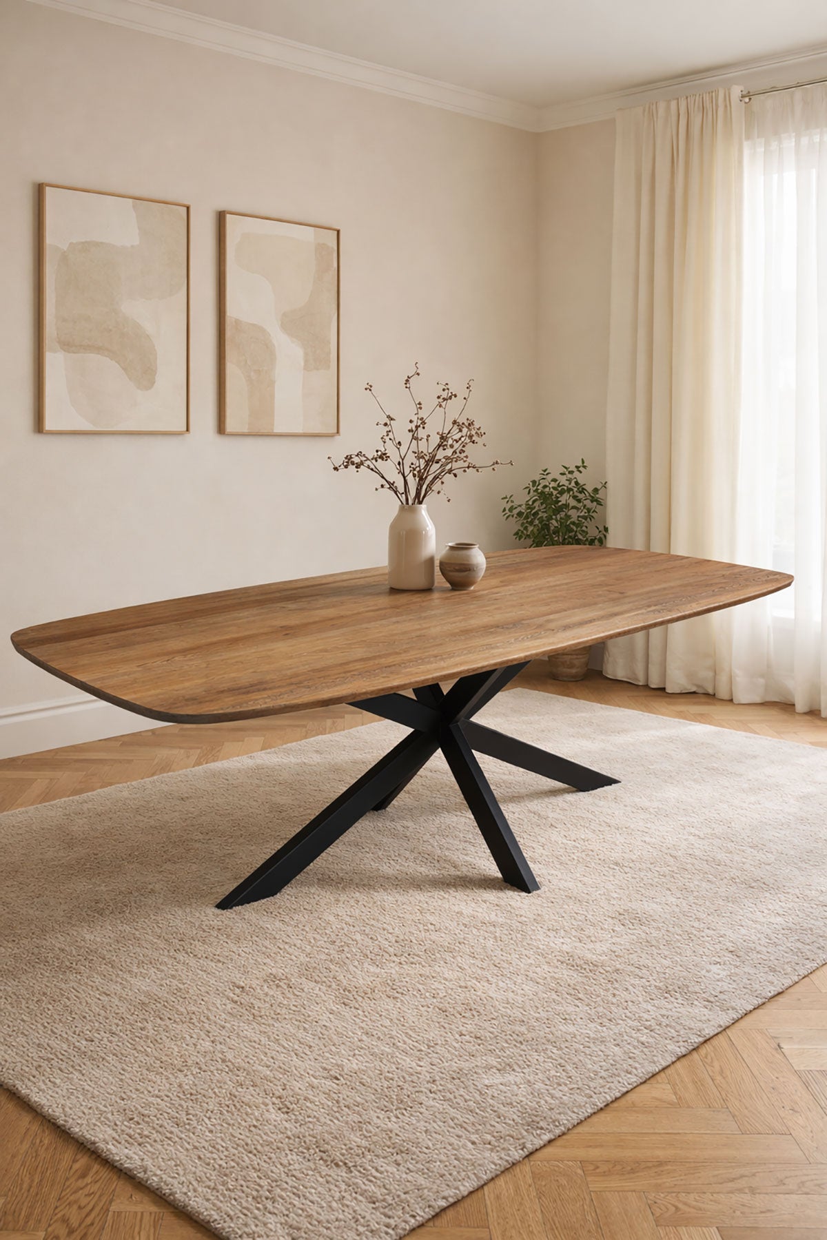 Eettafel Fynn Brown met Matrix-poten - Deens ovaal