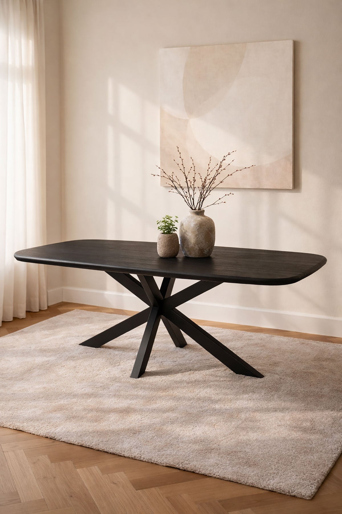 Eettafel Kai Black with Matrix Legs - Danish Oval | 160 cm