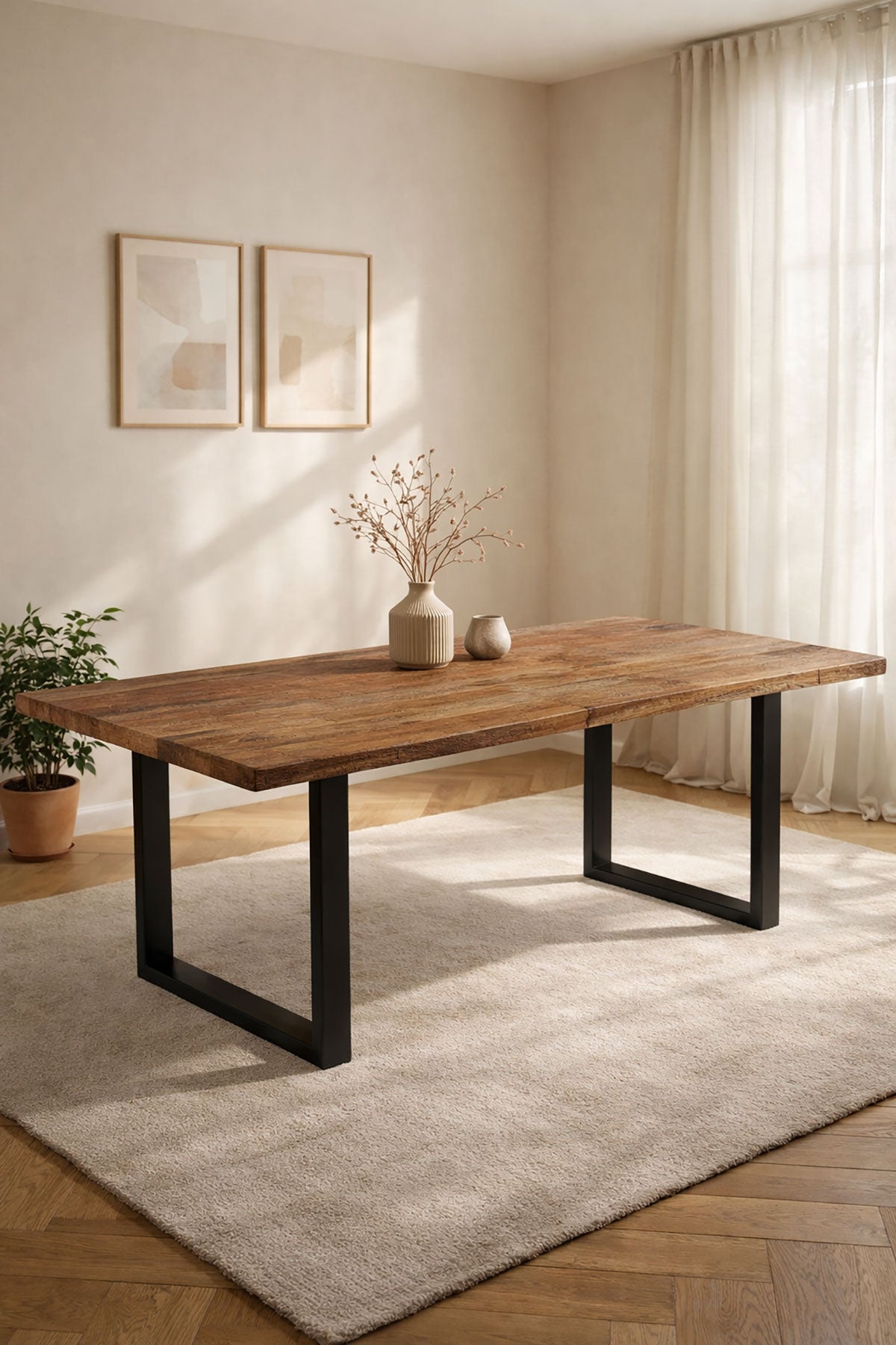 Eettafel Lina Rustic with U Leg - Rectangular | 160 cm
