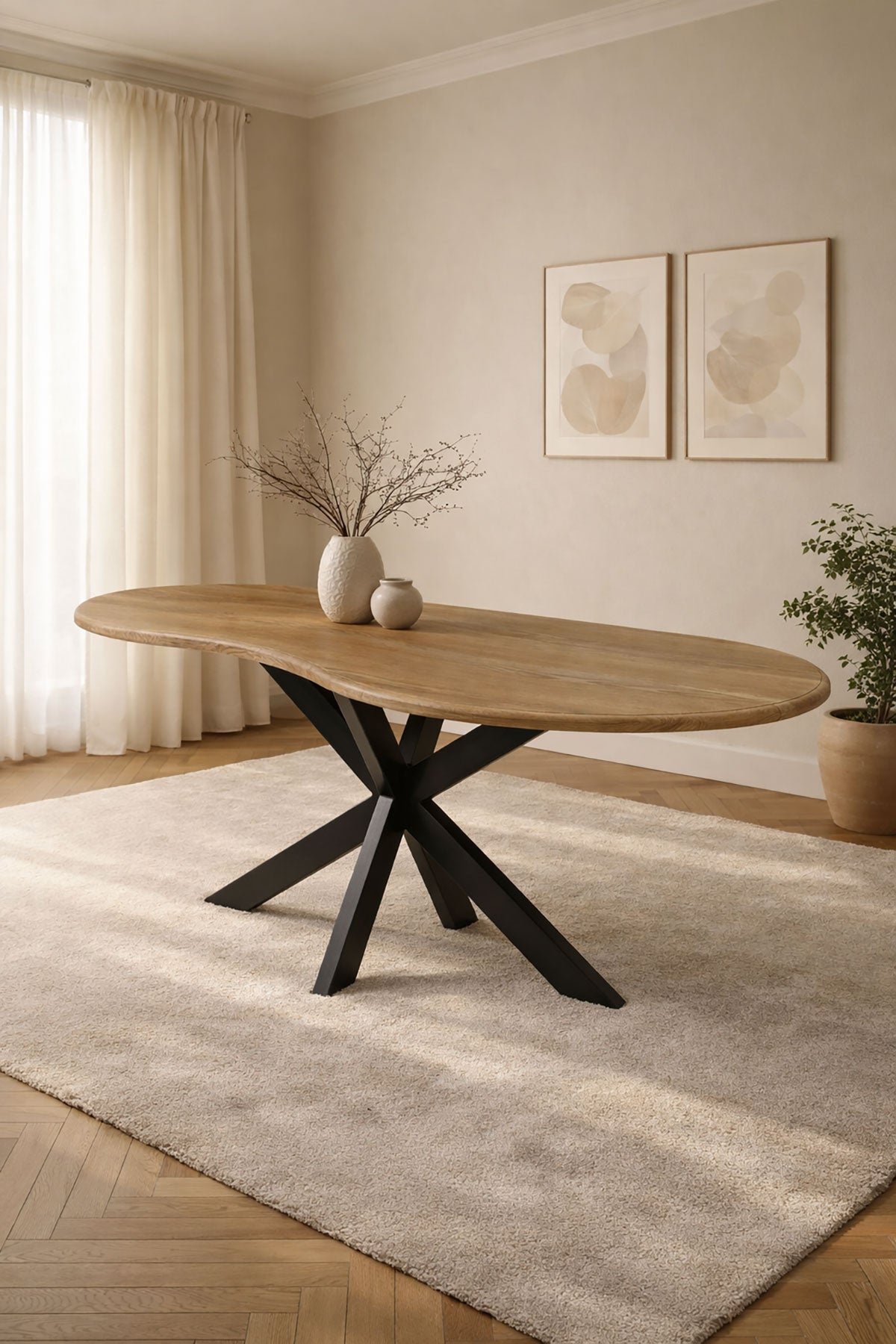 Eettafel Simon Natual with Matrix Leg- Organic | 180 cm