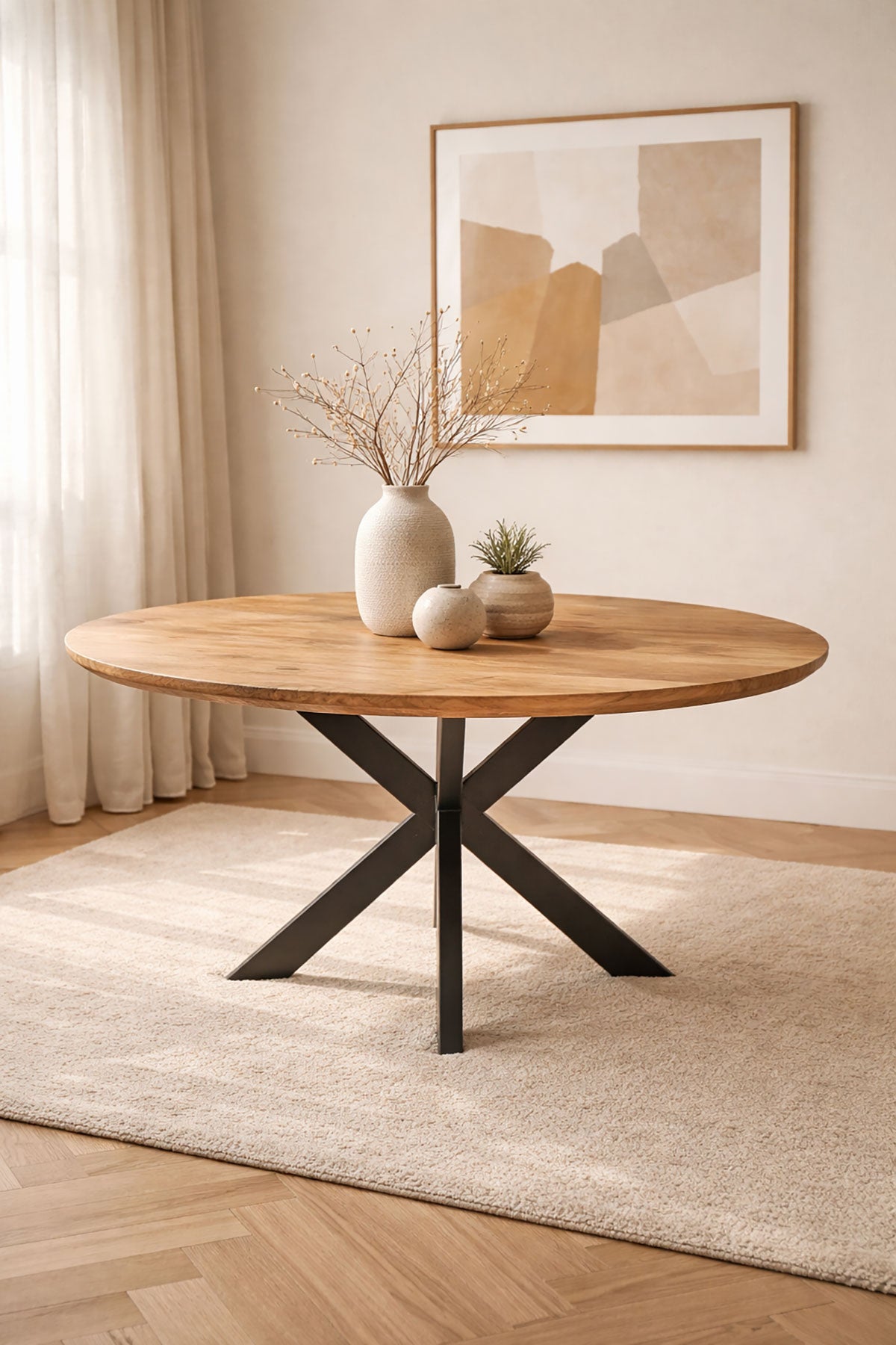 Eettafel Tessa Natural with Matrix Leg - Round