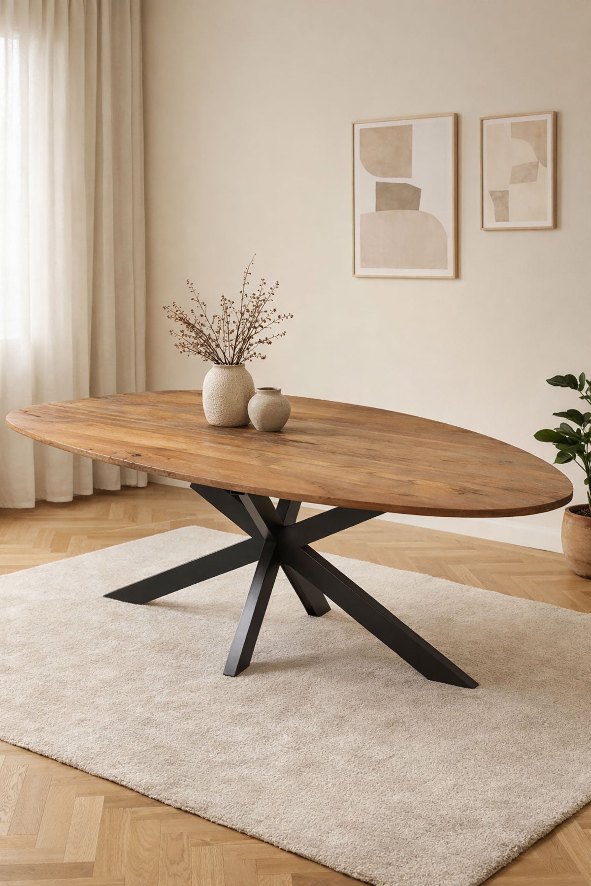 Eettafel Vera Brown with Matrix Leg - Organic | 160 cm