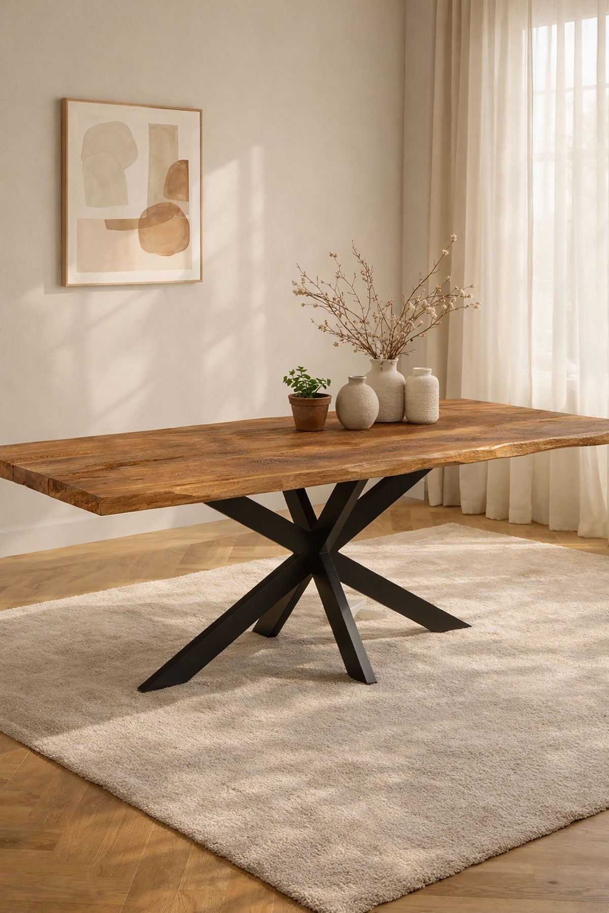 Eettafel Zoe Rustic with Matrix Leg - Live Edge | 140 cm