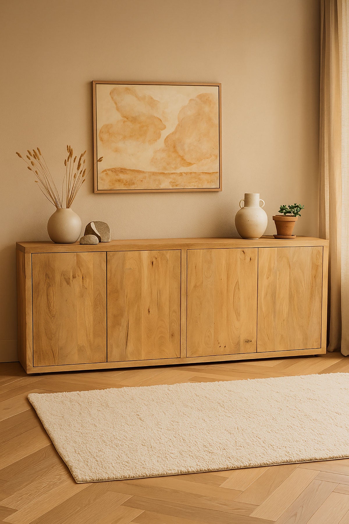 Dressoir Hugo Naturel - 4 Deurs | 200 cm