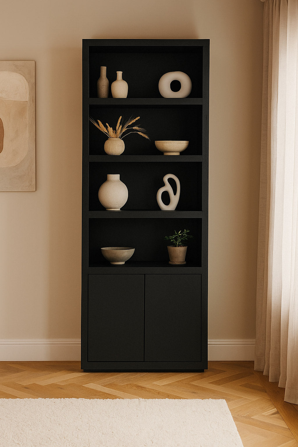 Boekenkast Hugo Black - 4 vakken | 80 cm