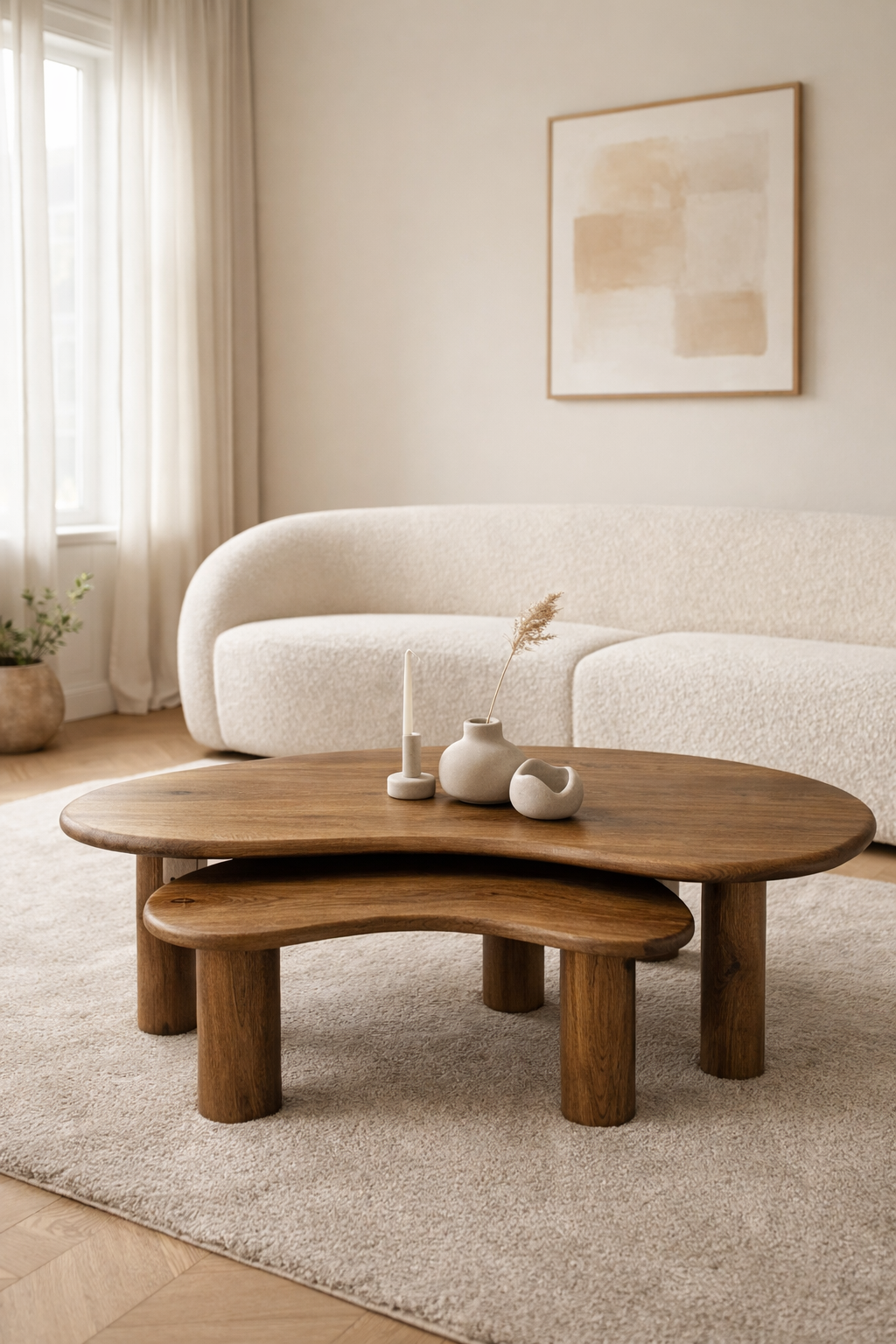 Salontafel Flora Brown - Organic | Set Van 2