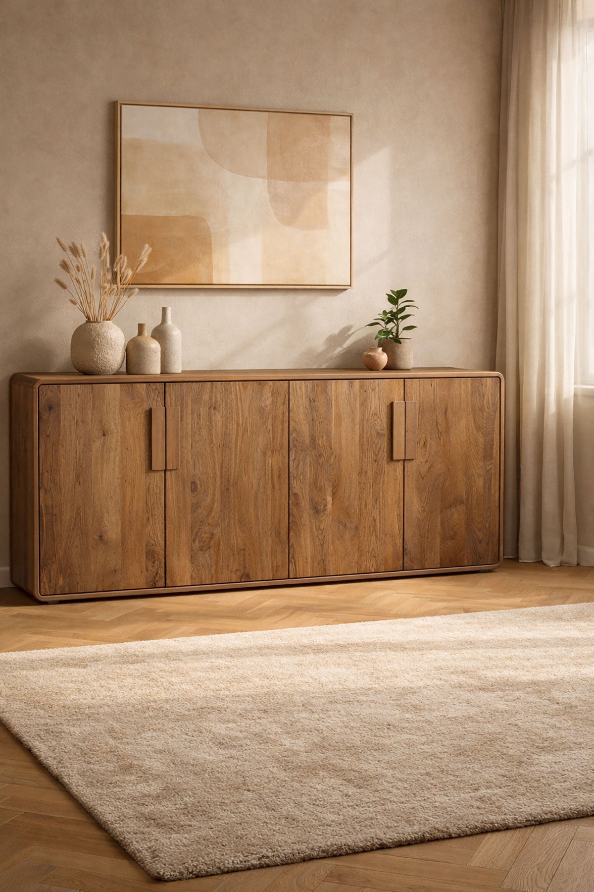 Dressoir Sophie Bruin - 4 Deurs | 200 cm