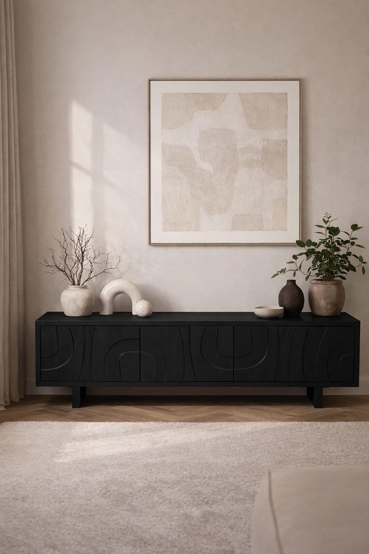 Tv-meubel Maya zwart – 3 Deuren | 160 cm