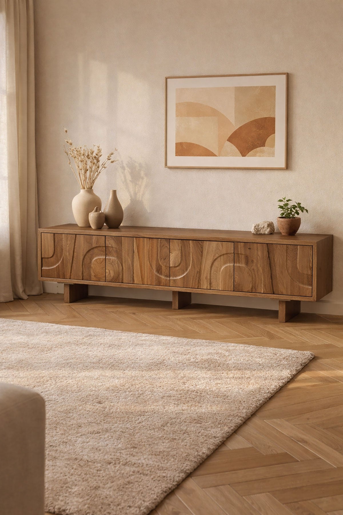 TV meubel Maya Brown - 4 Deurs | 200 cm