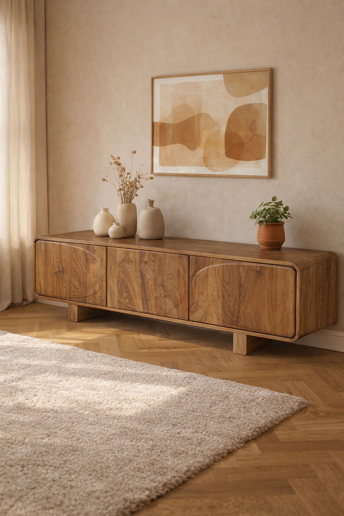 TV meubel Niva Brown - 3 Deurs | 160 cm