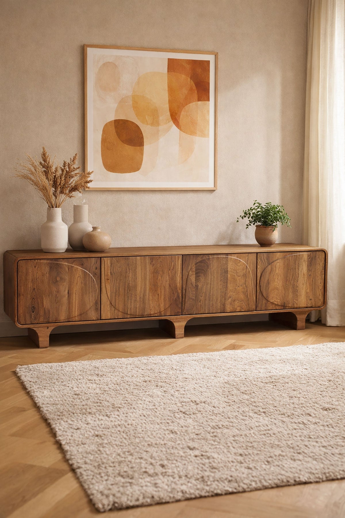 TV-meubel Niva Bruin - 4 Deurs | 200 cm
