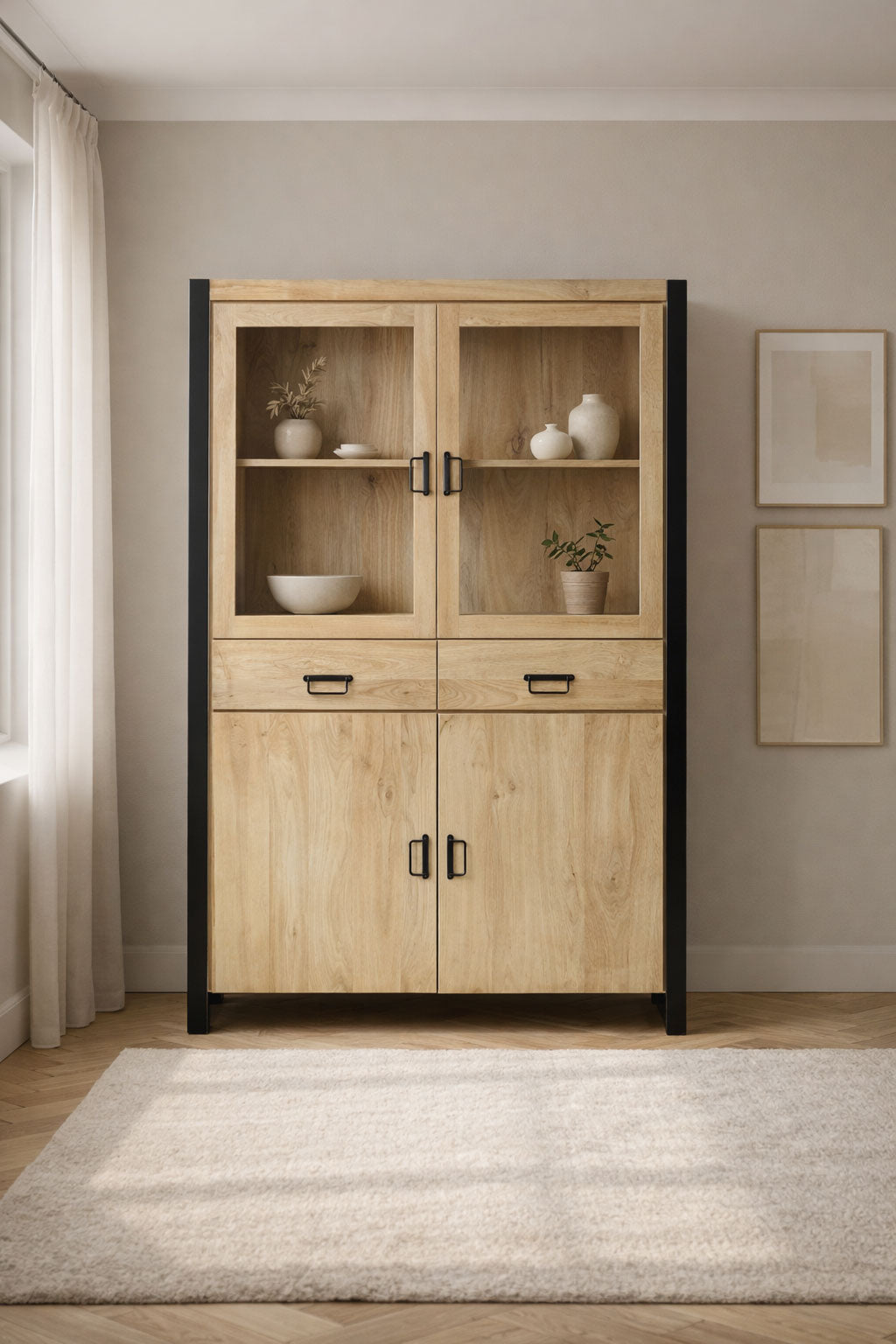 Vitrinekast Rio Natural | 115 cm