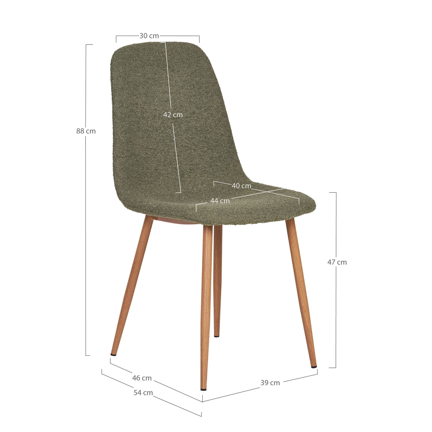 Stockholm Dining Chair – Dark Green Bouclé By House Nordic (set of 2)