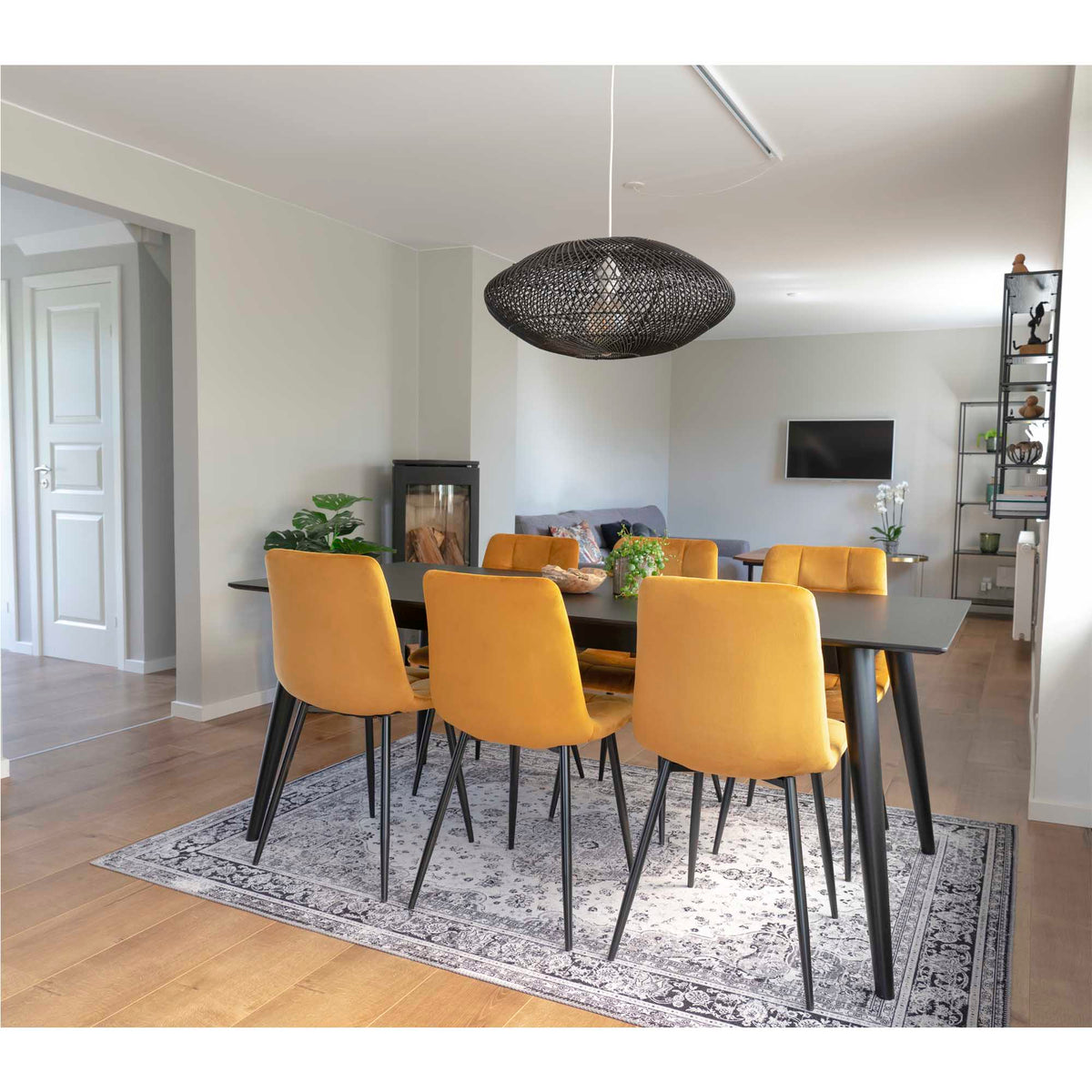 Middelfart Dining Chair – Mustard Yellow by House Nordic (Set of 2)