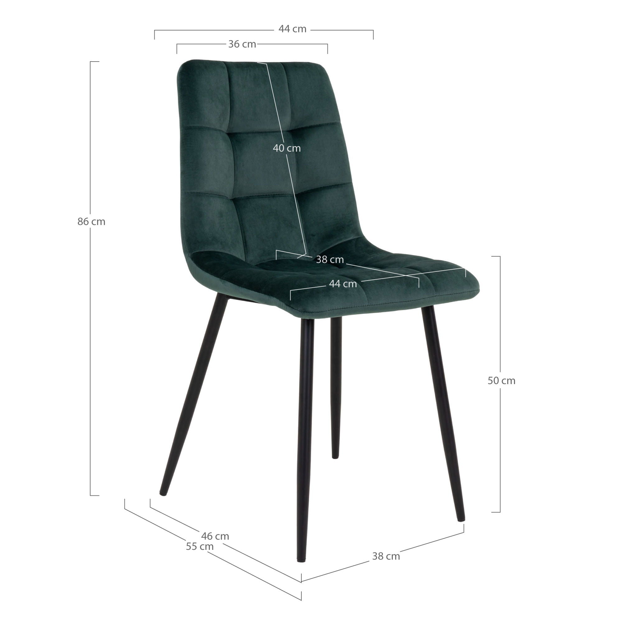 Middelfart Dining Chair – Dark Green Velvet By House Nordic (set of 2)