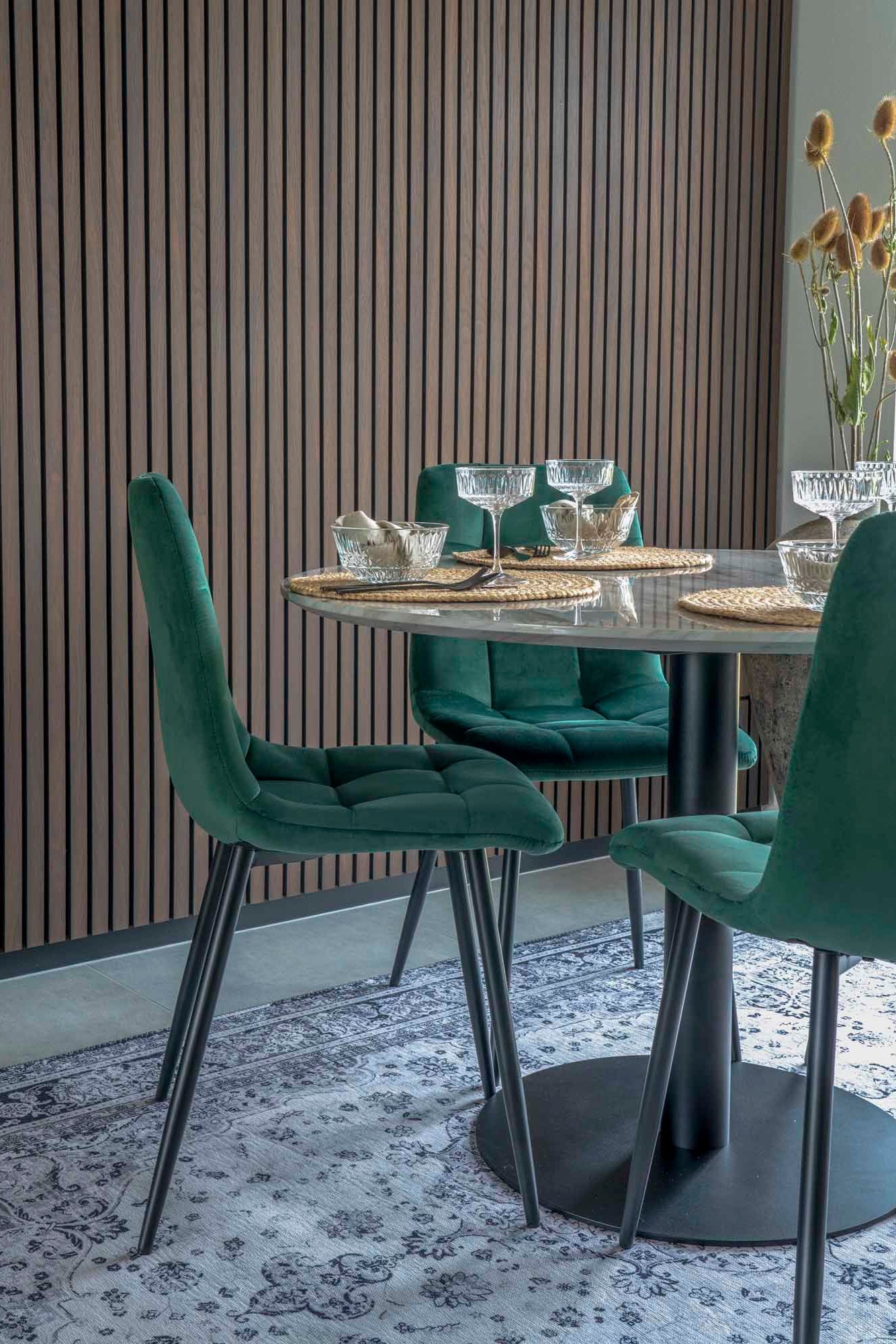 Middelfart Dining Chair – Dark Green Velvet By House Nordic (set of 2)