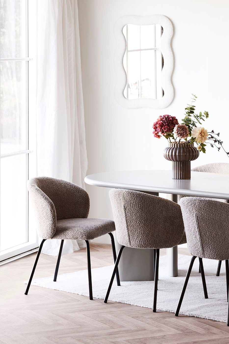 Safira Dining Chair – Beige Bouclé By House Nordic (set of 2)
