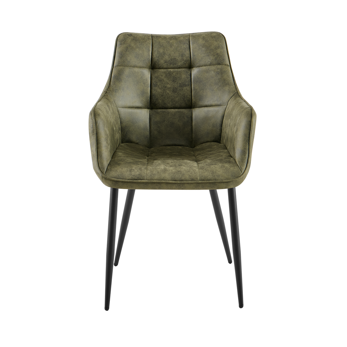 Lucille Dining Chair with Armrests – Army Green by Benoa