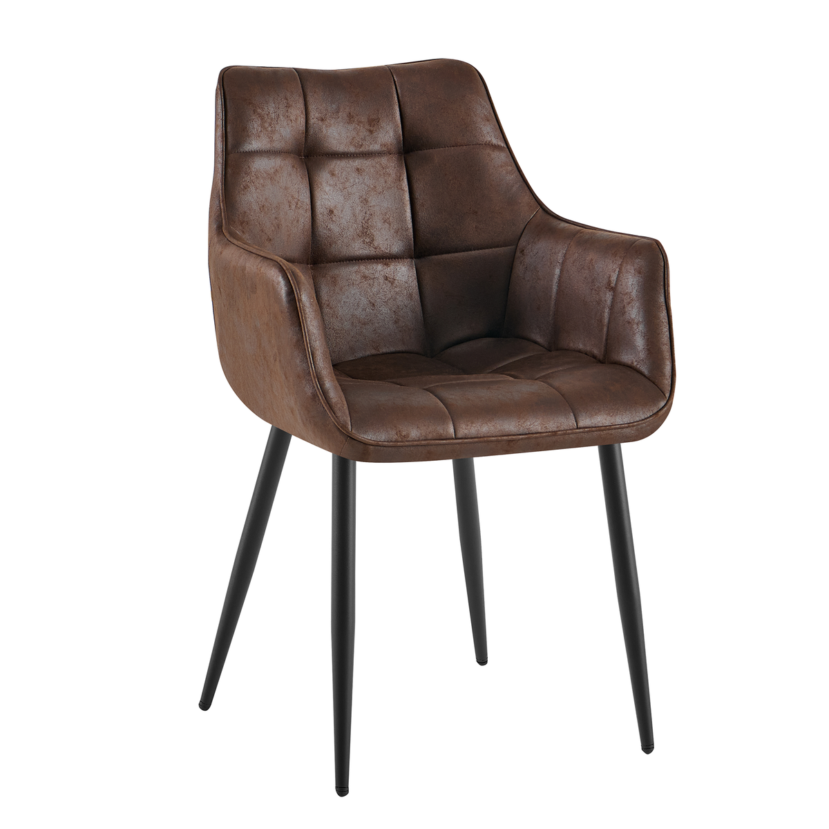 Lucille Dining Chair with Armrests – Dark Brown by Benoa