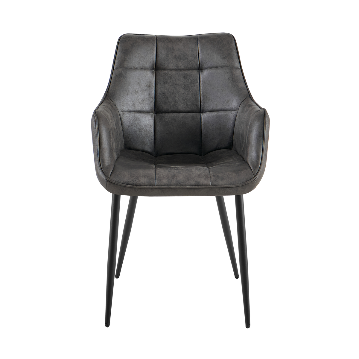 Lucille Dining Chair with Armrests – Anthracite by Benoa