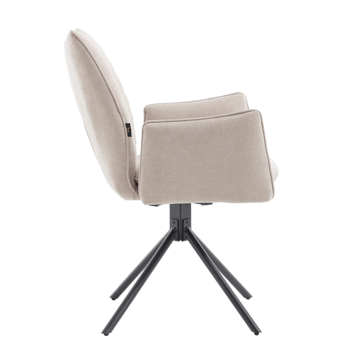 Tim Dining Chair with Armrests – Beige, Maloy 31 by Benoa