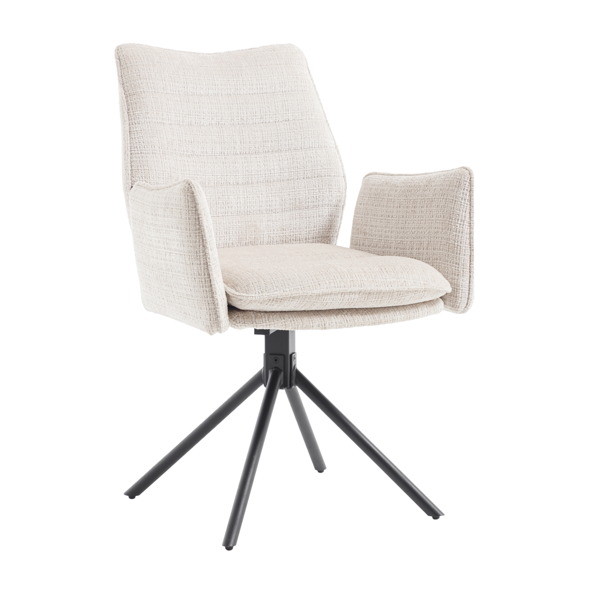 Tim Dining Chair with Armrests – Light Beige, Cremona 02 by Benoa