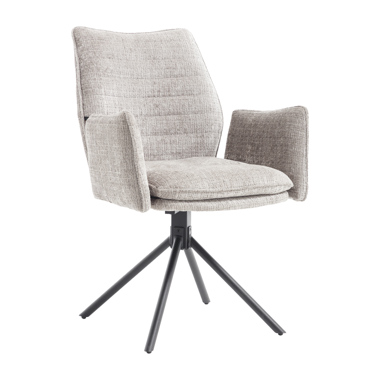 Tim Dining Chair with Armrests – Concrete Grey, Cremona 85 by Benoa