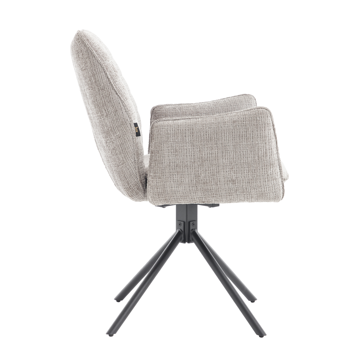 Tim Dining Chair with Armrests – Concrete Grey, Cremona 85 by Benoa