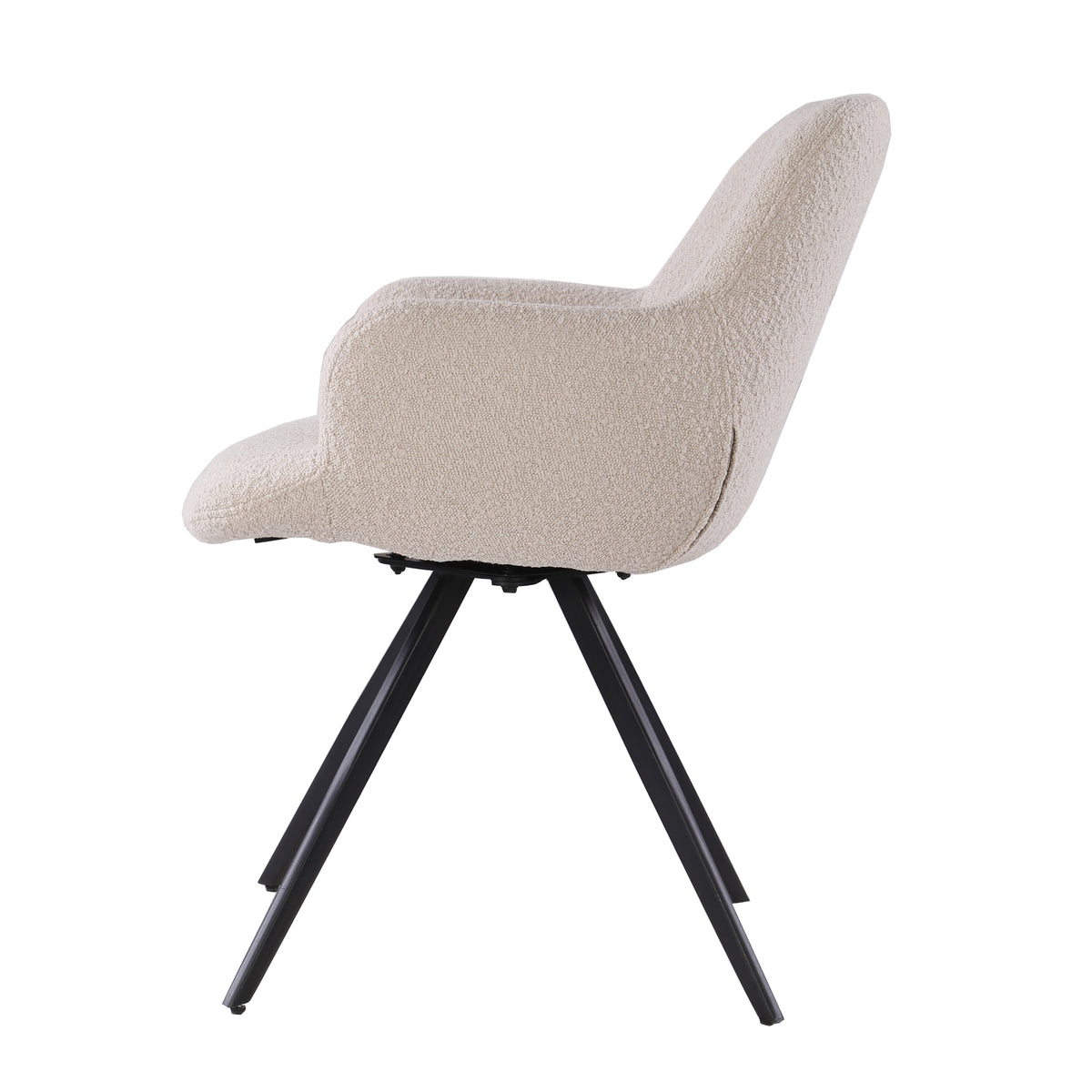 Doreen Swivel Dining Chair – Boucle Beige by Livingfurn (Set of 2)