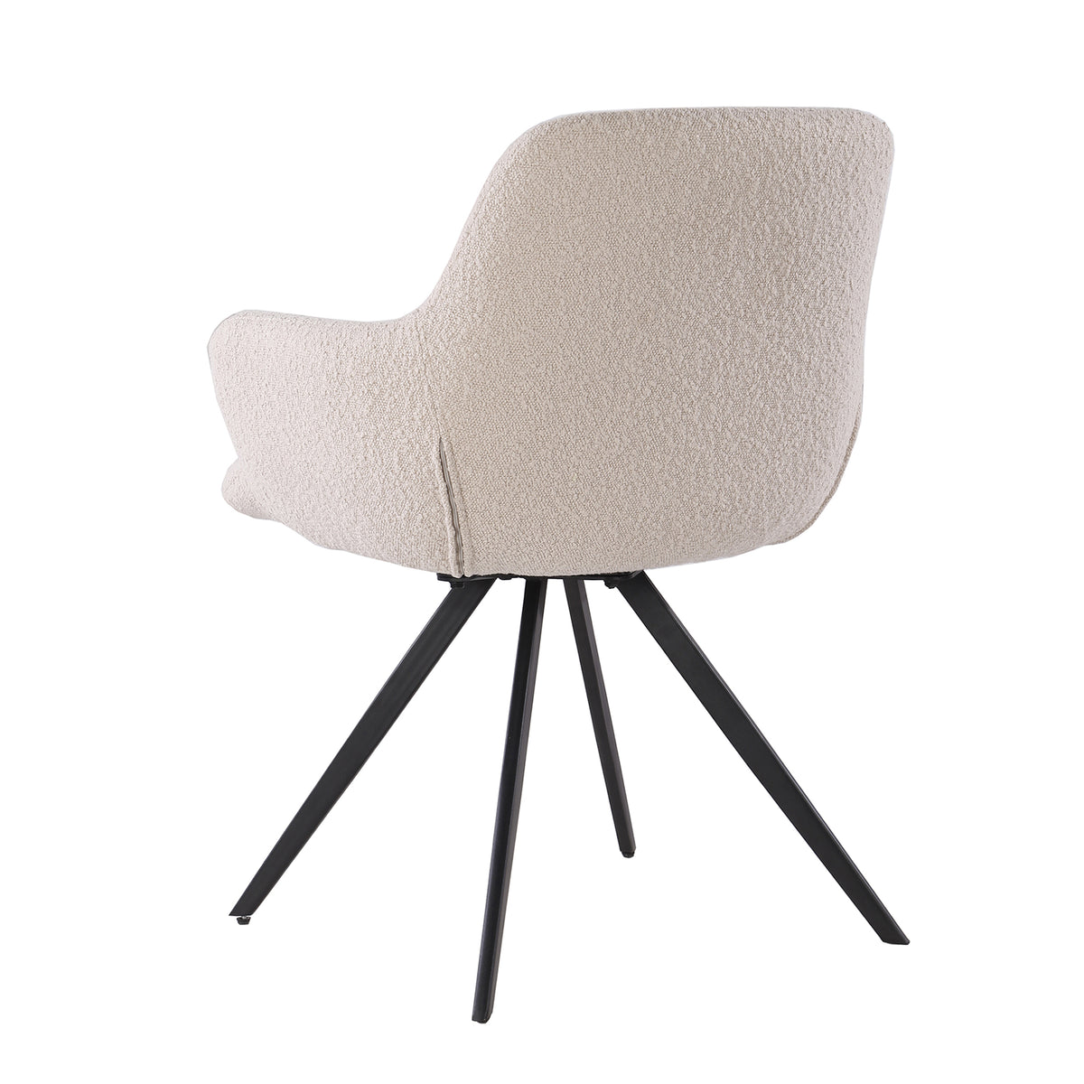 Doreen Swivel Dining Chair – Boucle Beige by Livingfurn (Set of 2)