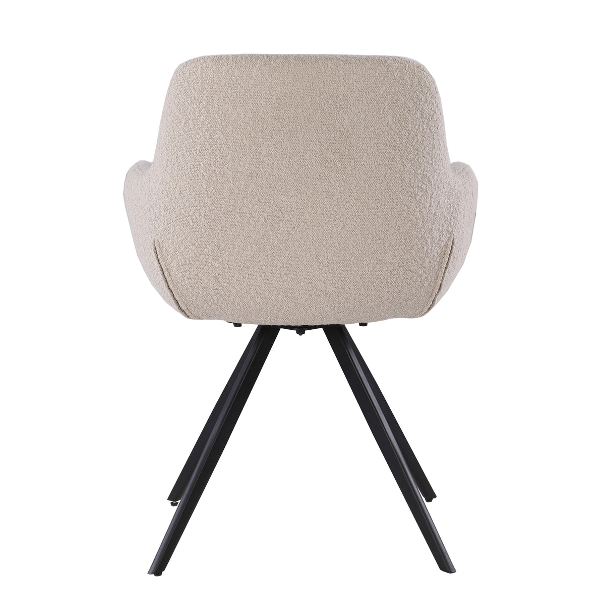 Doreen Swivel Dining Chair – Boucle Beige by Livingfurn (Set of 2)
